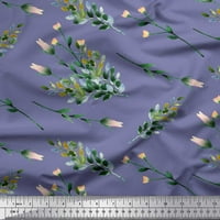 Soimoi Purple Rayon tkanina odlazi i tulip cvjetno otisnuto zanatsko tkanina od dvorišta široko