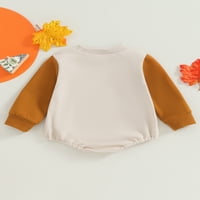Baby Joper, s dugih rukava Crew Crat Crat Contrast Color Fall BodySuit zahvalnosti odjeću za djevojke