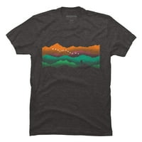 Šareni planinski muški ugljen Heather sivi grafički tee - dizajn od strane ljudi 3xl