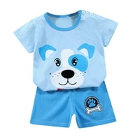Holloyiver Toddler Baby Boys Devojka Ljeto Kratki rukav udoban odjeća, dijete za dijete, majica kratkih