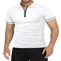 Rejlun mens t majice rever vrat kratkih rukava Polo majica Classic Fit majica Baggy Golf bluza bijeli