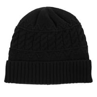 Lubala vuna beanie za muškarce žene zimske pletene šešir gusta topla strechy crna