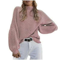 Odaeerbi džemperi za žene jeseni zimski džemperi turtleneck džemper trendi čvrstog dugih rukava pulovere