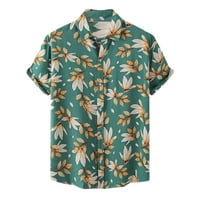Muški gumb niz majice kratkih rukava Muška ljetna casual havajska majica za odmor Print Beach Plus size