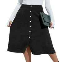 Voguele žene duge suknje A-line suknje ljuljačke za odmor baggy crni xl