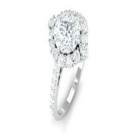 Dizajnerski angažman prsten za žene, kubni cirkonijski prsten sa halo, srebrnim srebrom, SAD 12.50