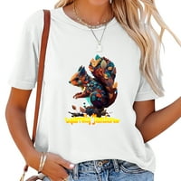 Ljekovnik JAMBOREE Vjeverički ljubimci Grafički ljetni vrhovi za žene, majice s kratkim rukavima s modnim