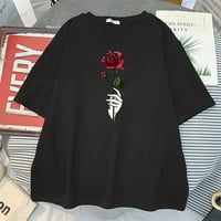 Ruže Ispiši majice Žene Ljeto pamučni vrhovi Tee prevelika ulična odjeća Harajuku Košulja Žene odjeću