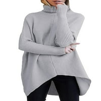 Cindysus dame pletene džempere visoki džemper s dugim rukavima dugim rukavima ugodan chic pulover pulover