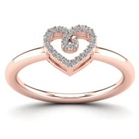 Aaxia 10k Rose Gold 1 10CT TDW Diamond Peop srčani prsten