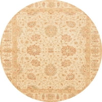 Ahgly Company Machine Persible Okrugli okrugli sažetak Smeđi zlatni tepih, 8 'Round