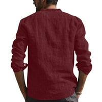 Leey-World Muns majica Men Solid Color Top Majica Okrugli vrat Modna košulja Labavi dugi rukav s dugim