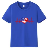 Ljubavna odjeća majica sa američkom zastavom ljeto slobodno vrijeme modne kratke rukave o vratu na vrhu