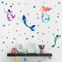 Šarene kreativne naljepnice sirena zidne tačkice i zvijezde naljepnice ukras za kuću Dječja soba