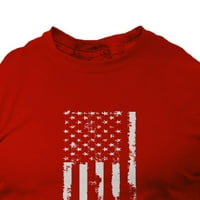Muška košulja za muške i ljetne majice Vintage Print Majica Američka zastava Nevolji O-izrez Modni kratki