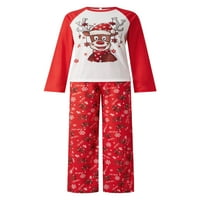 Božićne pidžame za obitelj - Porodični Božićni PJS Usklađivanje setova crveno