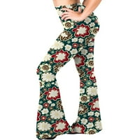 Ležerne prilike za žene Bootleg joga hlače cvjetni print čizme Cut Slacks Worktout Casual Flares Sweatpants