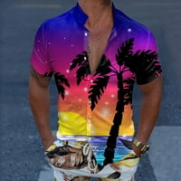 Muške košulje Ležerne prilike kratkog rukava Spring Sumndown Neck 3D tiskane modne bluze majice za muškarca
