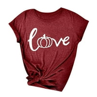 Žene Ležerne prilike O-izreze od tiskanih kratkih rukava Love Majica Top Love