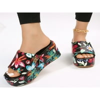 Gomelly dame pete Sandal cvjetna platforma sandale Ljetni dijapozitivi Neklizajuća klina cipela ženske