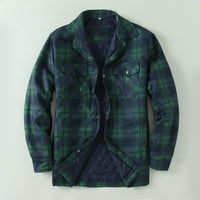 Zelene vjetrenjače jakne za muškarce Muškarci Jesen i zimski modni casual check kvadratni džepne kapuljač