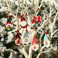 Set Drvo obožavan patuljak Oblik viseći dekor Slatki božićni stil Viseći widget za dom čisto drvo, laneno