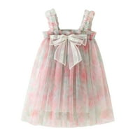 Safuny Girls Line haljina djevojačka klirenca od djevojaka Čvrsta bowknot Vintage Holiday Princess Haljina
