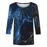 Majica Ženska modna tiskana majica Mid-dužine rukava Bluza Okrugli vrat Ležerne prilike dugih rukava