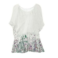 Ženske vrhove bluza Žene kratki rukav modni grafički grafički otisci T-majice Okrugli dekolte Ljetna