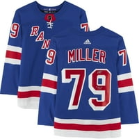 'Andre Miller New York Rangers Autographing Blue Adidas Autentični dres sa 1st NHL Gol natpisom - fanatika Autentična certificirana