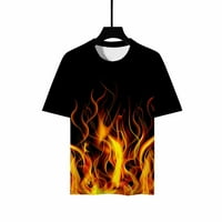 Odeerbi ljetne grafičke majice za muškarce dnevno 3D plamen tiskanje vrhovi kratkih rukava casual bluza