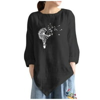 Žene Ljetni modni ležerni print okrugli vrat Majica s dugim rukavima Top bluza pulover hot8sl4869135