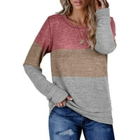 Ženska pulover pulover u boji za pulover O-izrez dugih rukava za bluzu na dugim rukavima, molimo kupiti