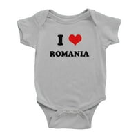 Heart Rumunjska voli Rumuniju smiješna slatka odjeća za bebe