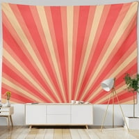 Vintage 70S 60S tapiserija, retro 70s Rainbow Sunrise zalazak sunca Minimalna geometrijska estetska tapiserija, dekor apstraktna spavaća soba minimalistički horizontalni tapiserije