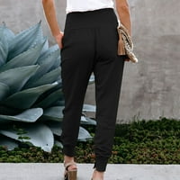 Bacc ženske hlače od tkanine struka Elegantne hlače pantalone pantalone sa džepovima Ženske visoke jogging