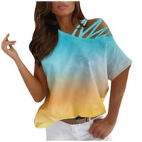 Košulje za žene grafički tee vrhovi za skinu na ramenu hladno ramene kratkih rukava Summer Bluzes Tee