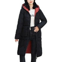 Ženski kaput Ležeran sa čvrstim jaknom džep s kapuljačom Reverzibilni trošak džep sa patentnim zatvaračem