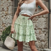 Žene ljeto slatka suknja visoka struka suknja cvjetna tiskana ljuljačka plaža mini suknja Molimo kupiti