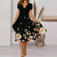 Cacommmark pine sunčeve haljine za žene plus veličine Žene Ljeto Ležerne prilike s kratkim rukavima