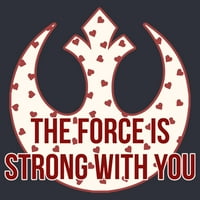 Junior's Star Wars Force je jak festival u obliku rebela za valentin, grafički grafički grafički tee plavi heather mali