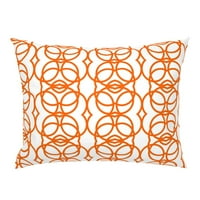 Pamuk Saten Sham, Standard - Narančasti krug krug bijeli geometrijski moderni sažetak GEO Ispiši posteljinu