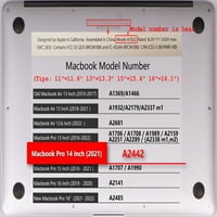 Kaishek Hard Shell Cover Compatibible MacBook Pro 14 sa ID-om dodirom TIP C model: A2779 A