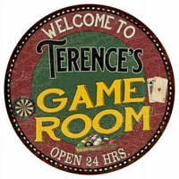 Terenceova igraonica 14 okrugli metalni znak bar kuhinja crveni zid Decor 100140032446