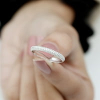 CT Moissinite napola vječniji prsten, moissitni prsten za žene zlato, polu vječnost fini nakit prsten,