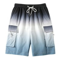 Muški ljetni gradijent teretni kratke hlače Labave ležerne s više džepa za muškarce Jogging Cargo Shortsvjetlo