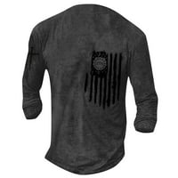 Bazyrey muns Outerwears Majica Majica Casual Western Sleeve Printing Modni dizajn Udobne crne S