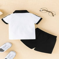 Qinghua novorođenčad dječaka ljetna odjeća s kratkim rukavima s kratkim rukavima kratke hlače postavljene crne 2 godine