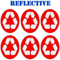 - Reflektirajući znak za recikliranje naljepnica crvene naljepnice