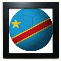 Kongo Nacionalni zastava Soccer Fudbal Crni kvadratni okvir Slika zidna stolna stola